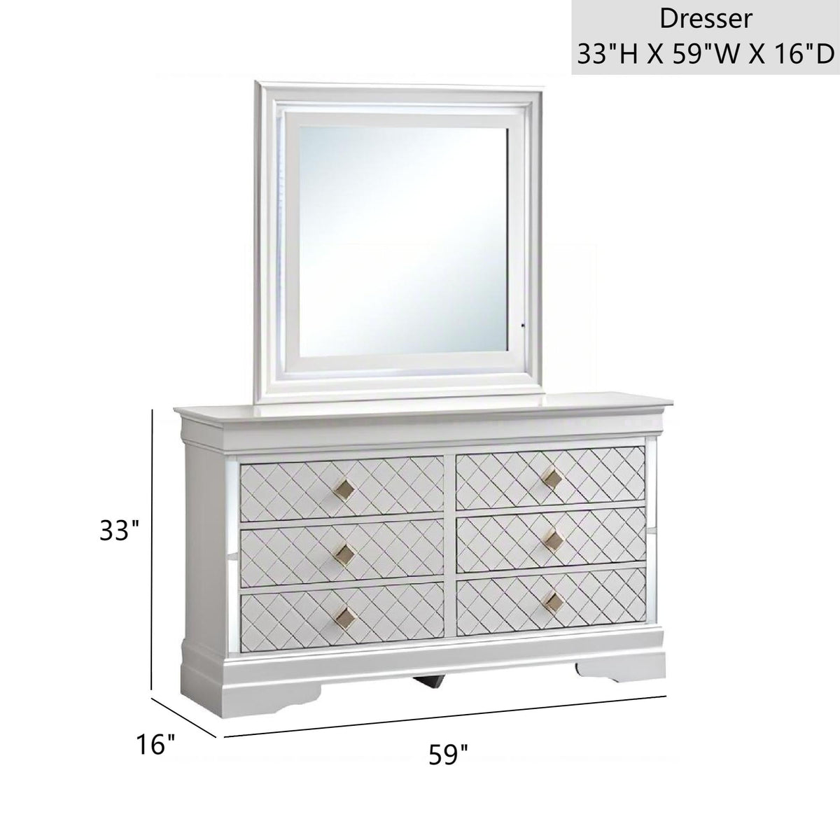 Verona G6735-D Dresser in Pearl