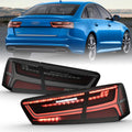 ANZO 2012-2018 Audi A6 LED Taillight Black Housing Smoke Lens 4 pcs (Sequential Signal) 321351