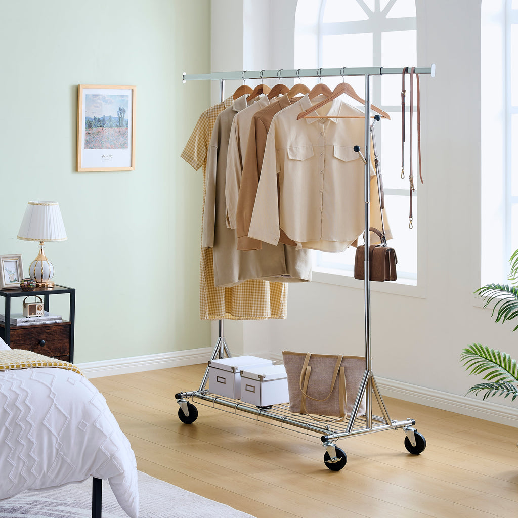 Heavy Duty Clothing Rack with Wheels