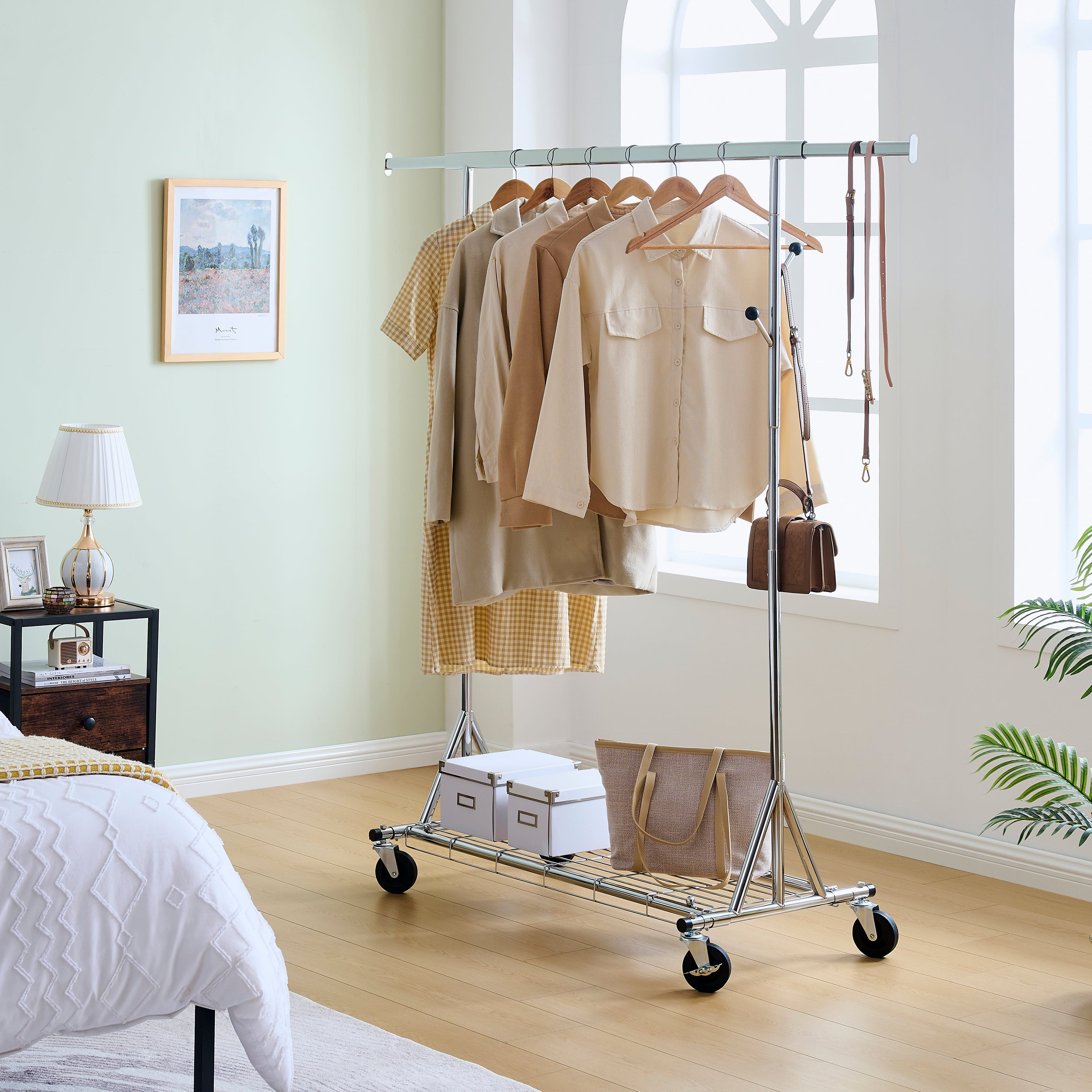 Heavy Duty Clothing Rack with Wheels