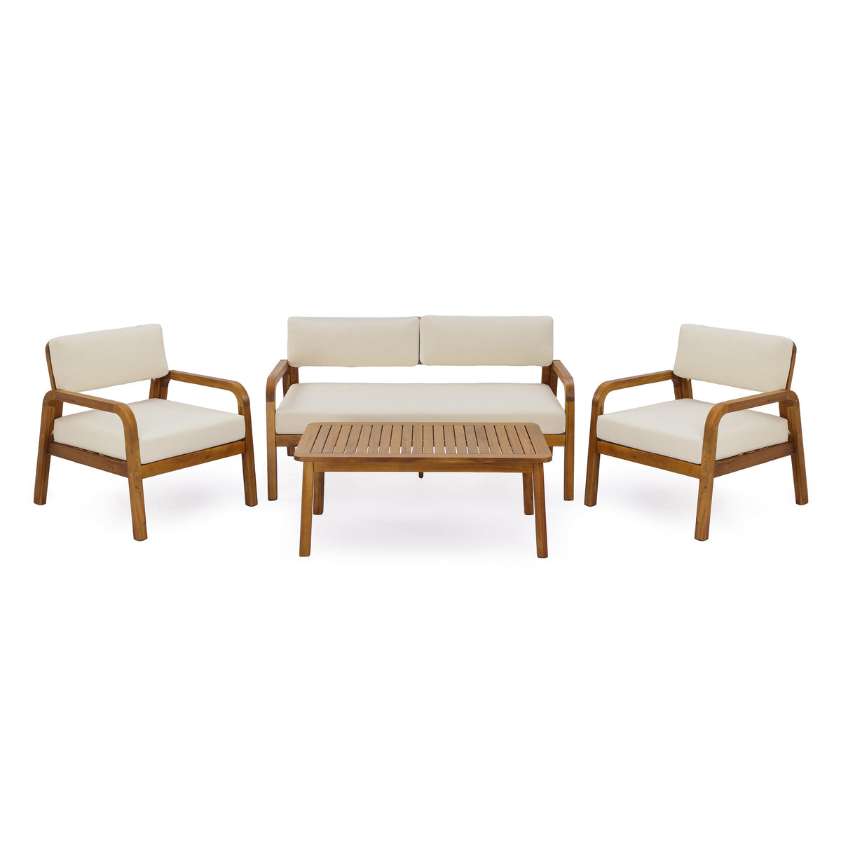 4-Piece Outdoor Sofa Set with Cushions Outdoor Loveseat & Coffee Table Set