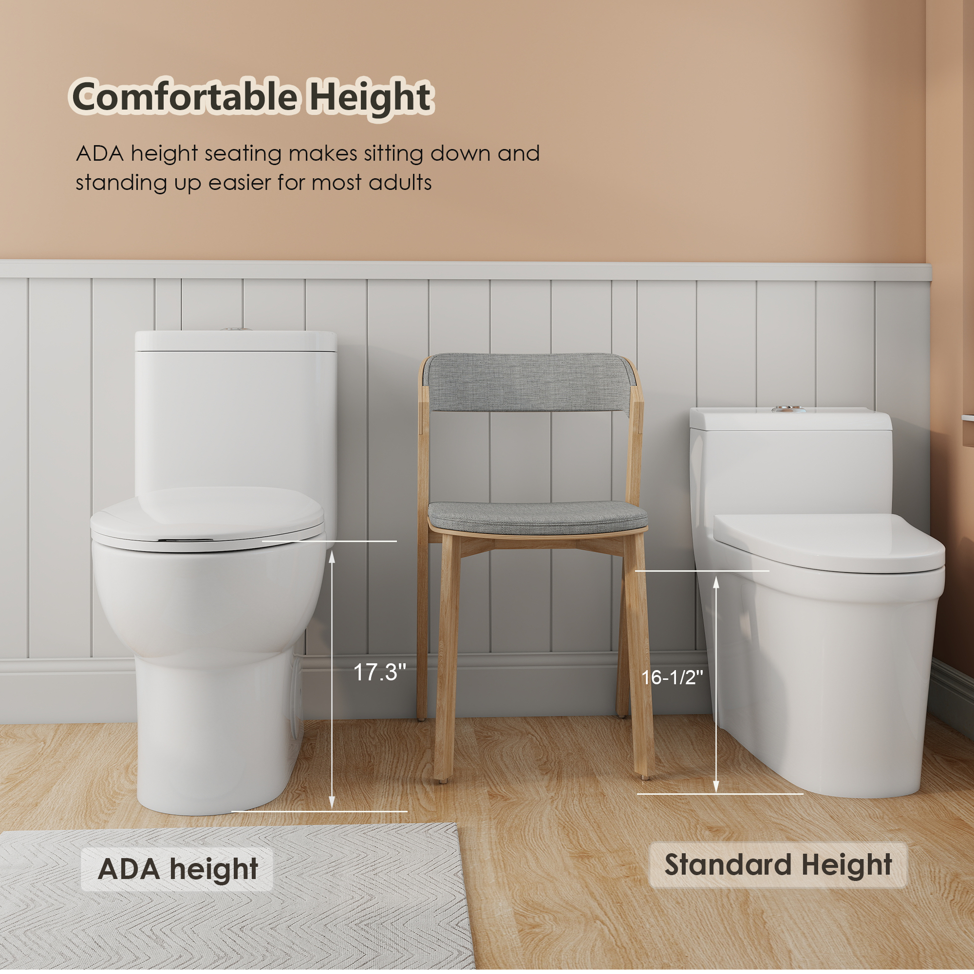 Tornado Flush One-Piece Toilet with Comfort Chair Seat