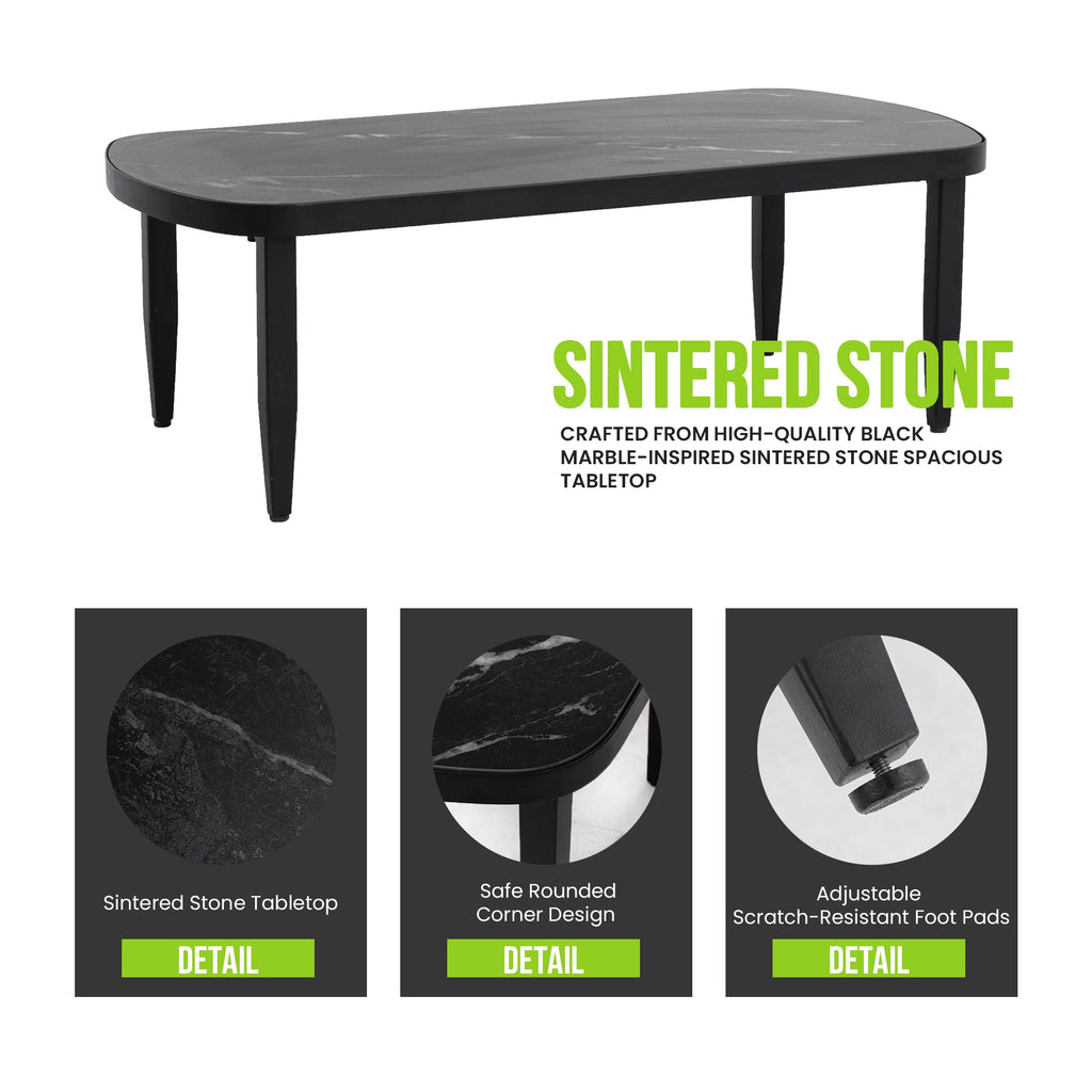 Modern Outdoor Elegance Arc Coffee Table