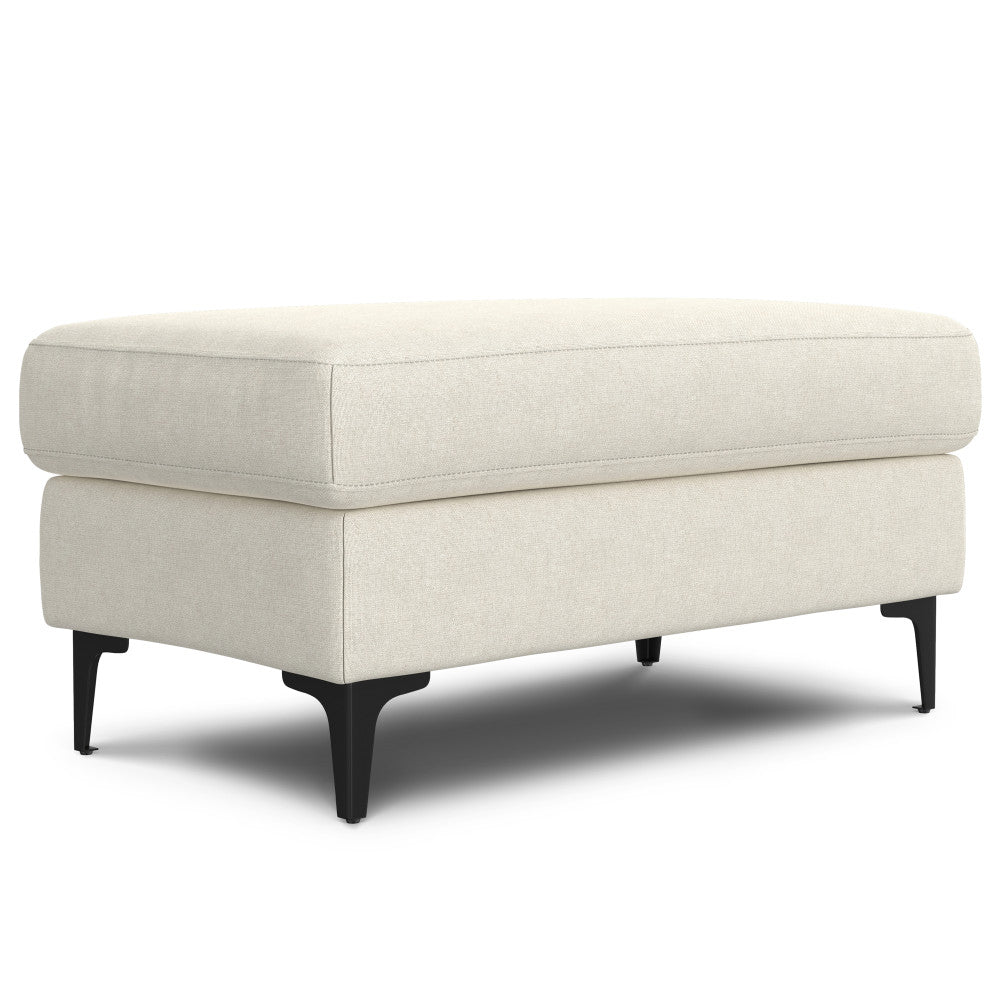 Ava 76 Inch Mid Century Sofa with Ottoman Set