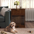 Dog Crate End Table with Charging Station