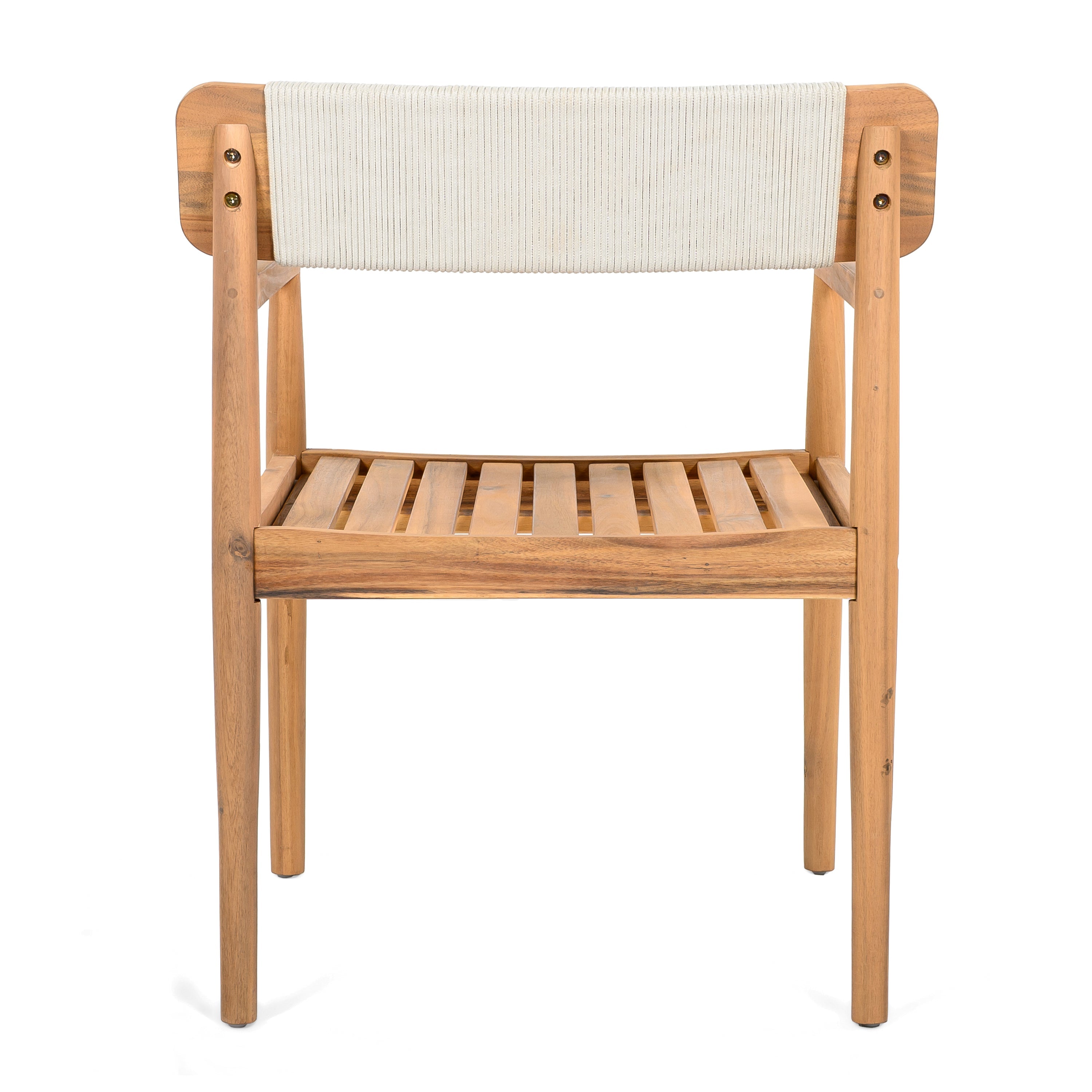 Creative Braided Acacia Wood Outdoor Dining Table and Chairs