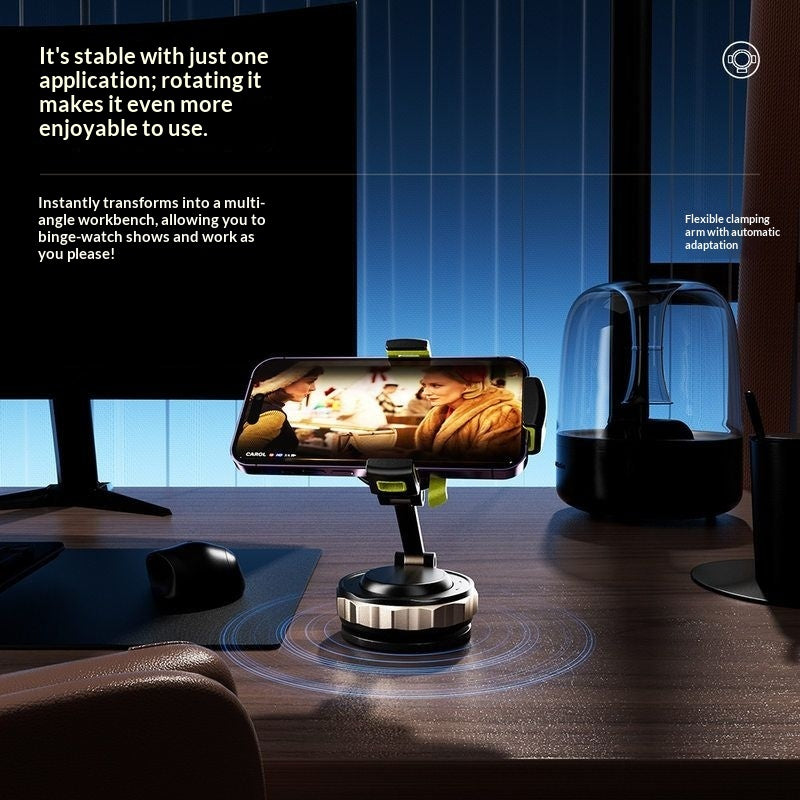 Vacuum-Suction Car Navigation Bracket With Anti-Shake Magnetic Attachment