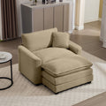 Comfortable Single Chair Deep Seat Sofa With Footstool