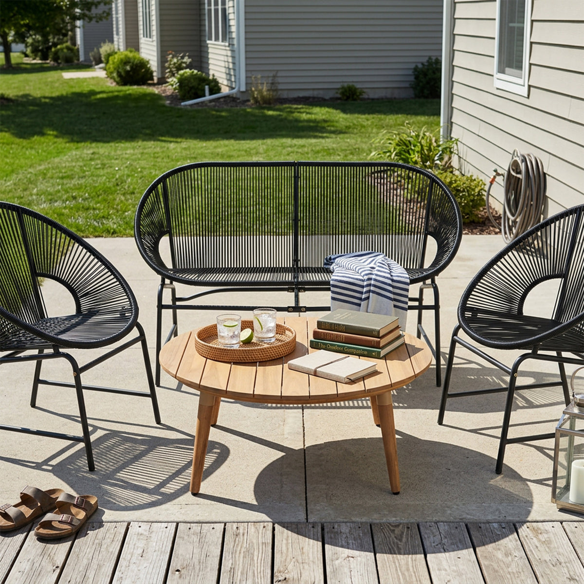 NUSA Outdoor Patio 4-Pcs Chat Set