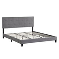 King Size Upholstered Platform Bed Frame with Button Tufted