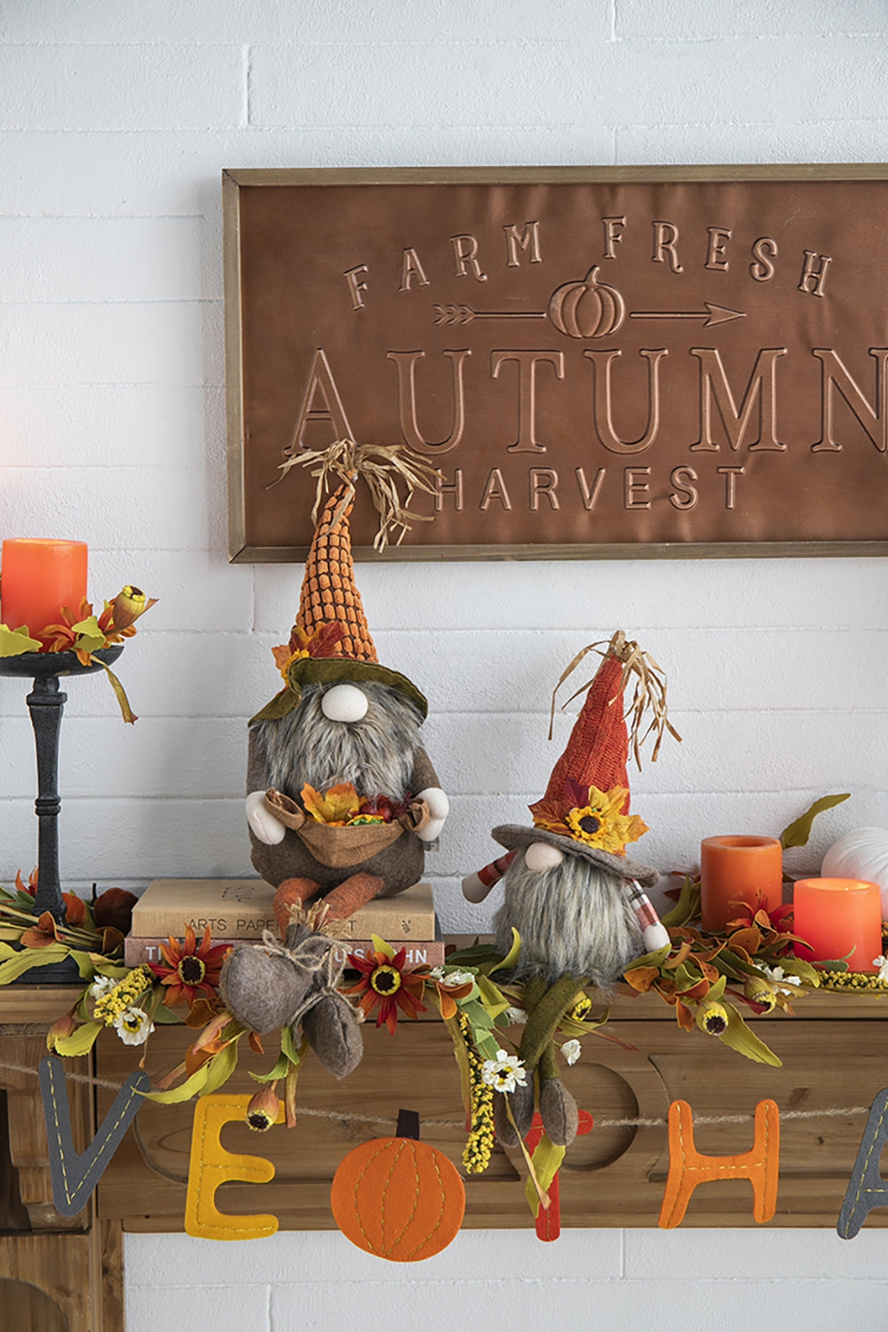 2-Piece Fabric Sitting Gnome Figurines