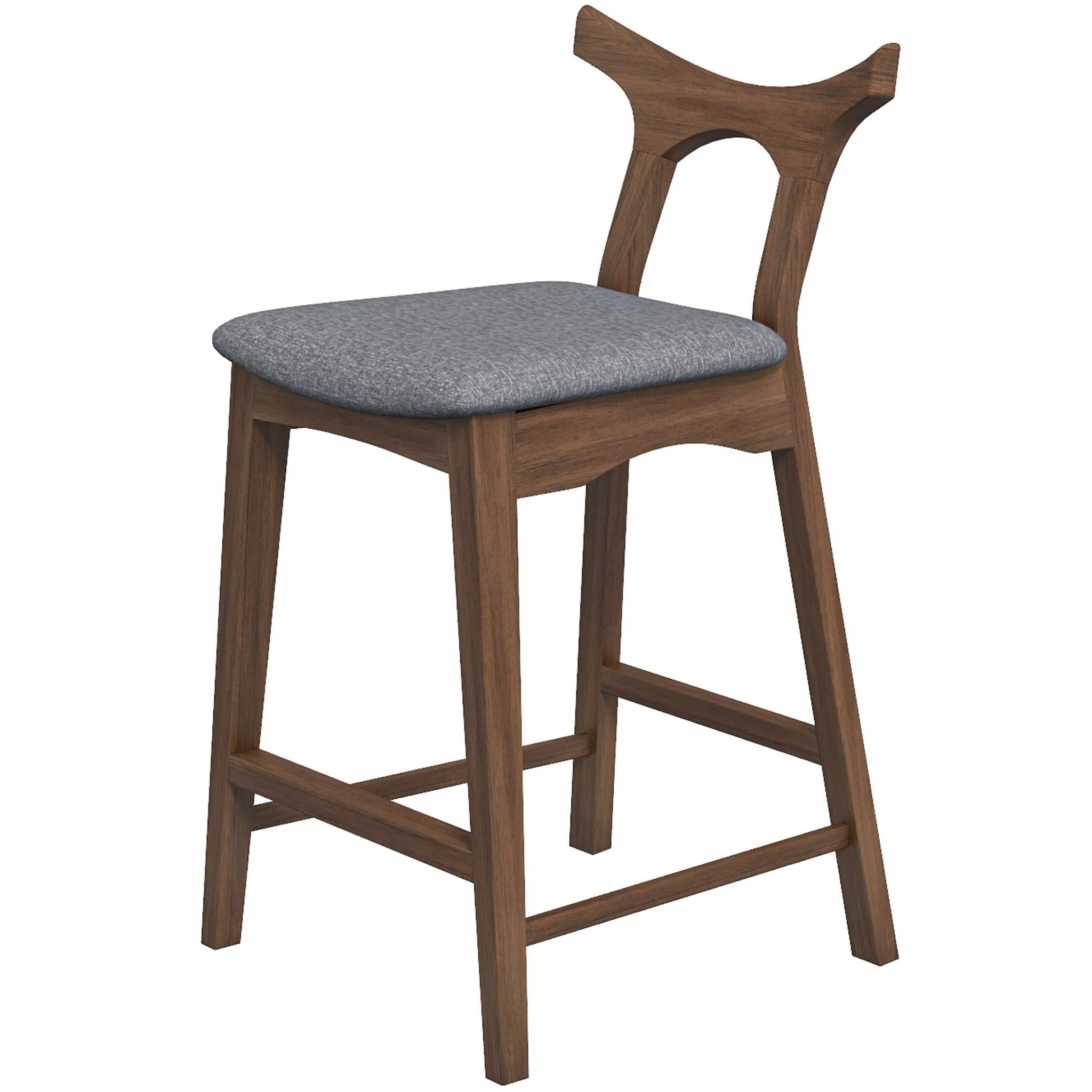 Hester Solid Wood Upholstered Square Bar Chair (Set of 2)