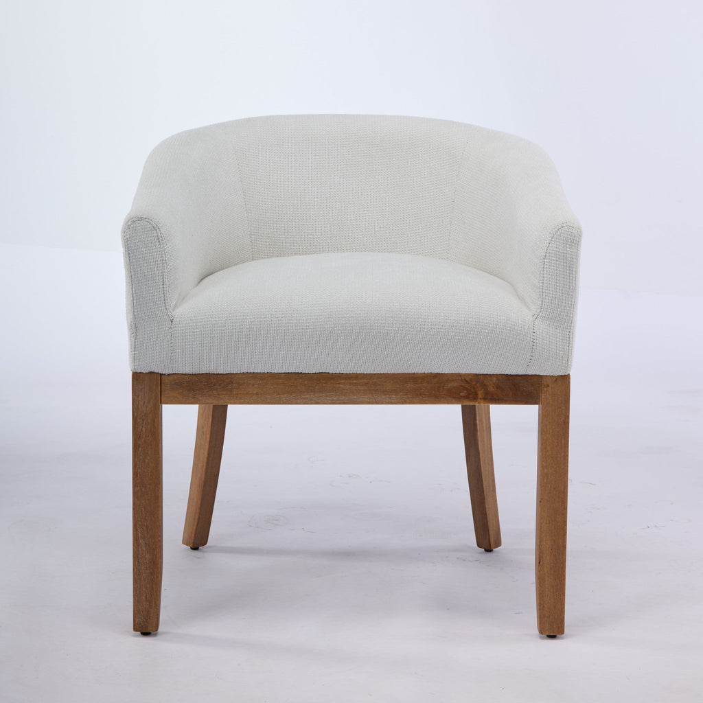 Mid Century Modern Upholstered Barrel Dining Chairs