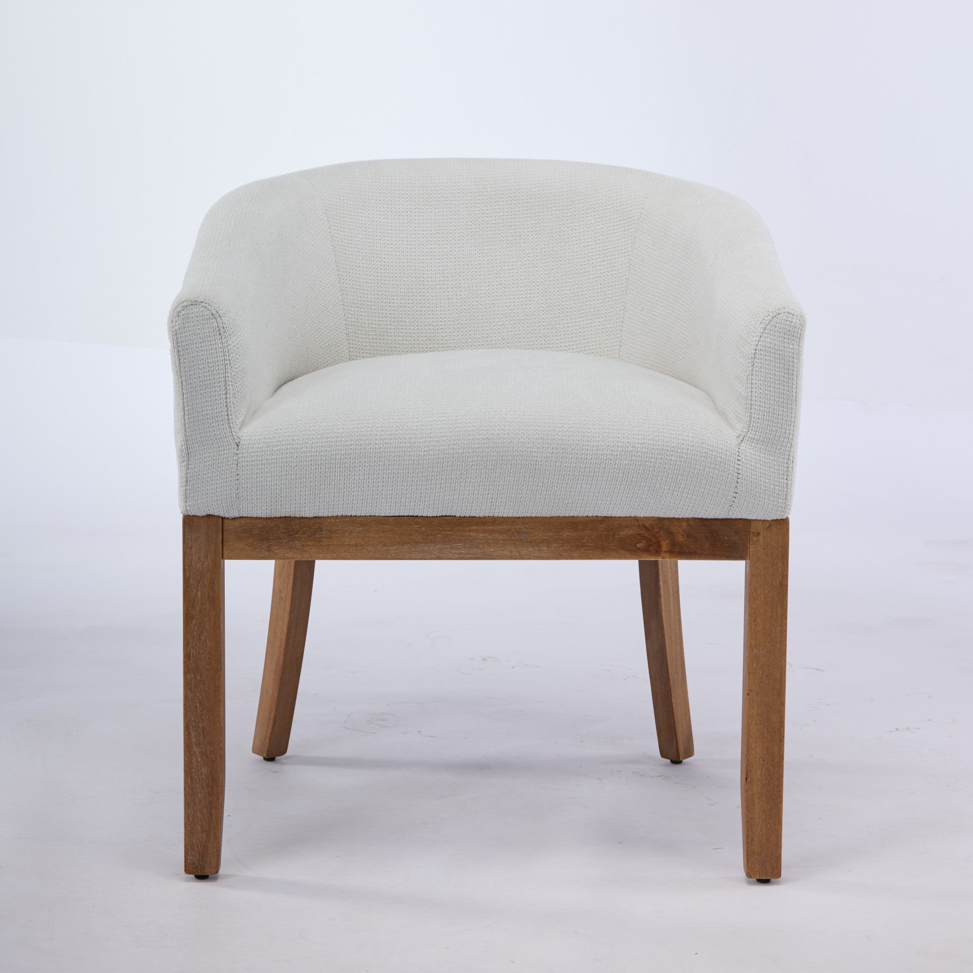 Mid Century Modern Upholstered Barrel Dining Chairs
