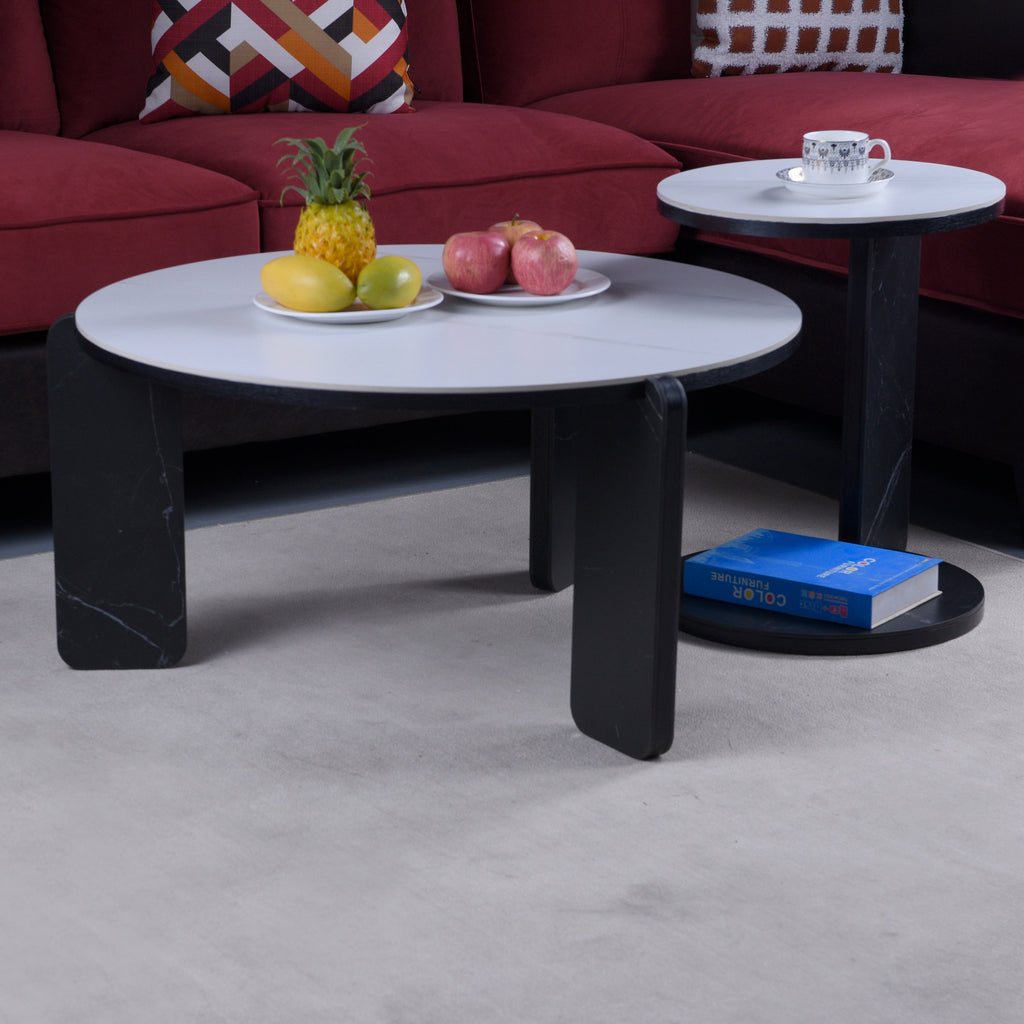Set of 2 Round Nesting Coffee Tables