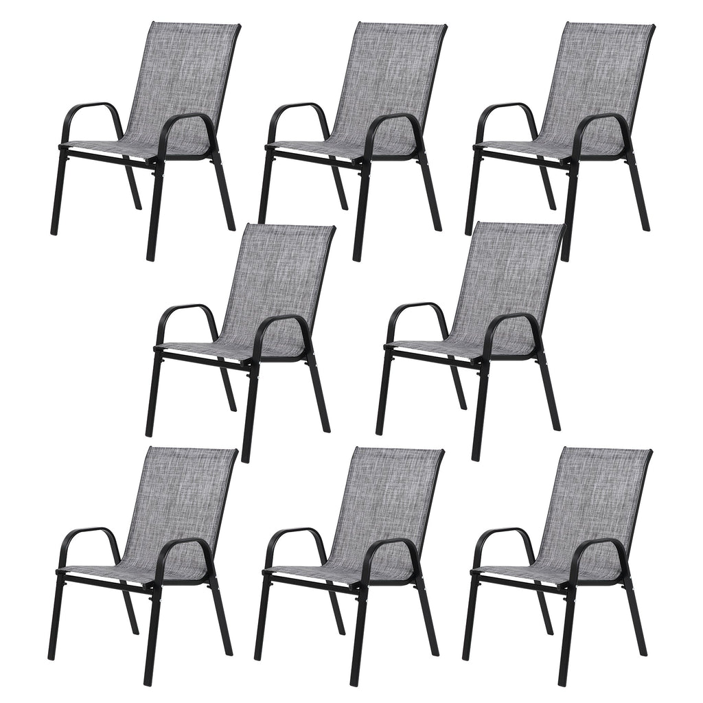 8 Piece Patio Chairs - Outdoor Camping Chairs with Breathable Fabric
