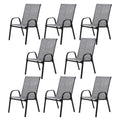 8 Piece Patio Chairs - Outdoor Camping Chairs with Breathable Fabric