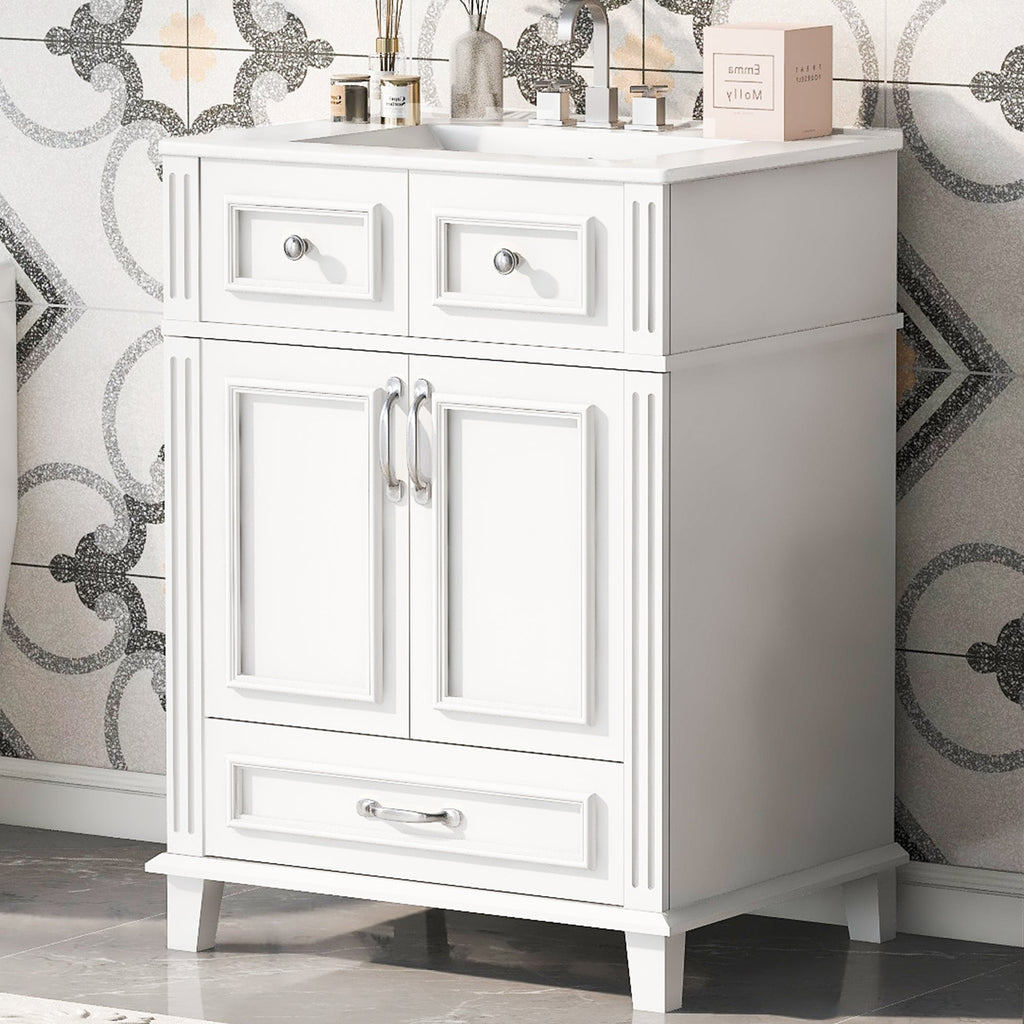 24" Bathroom Vanity with Ceramic Sink