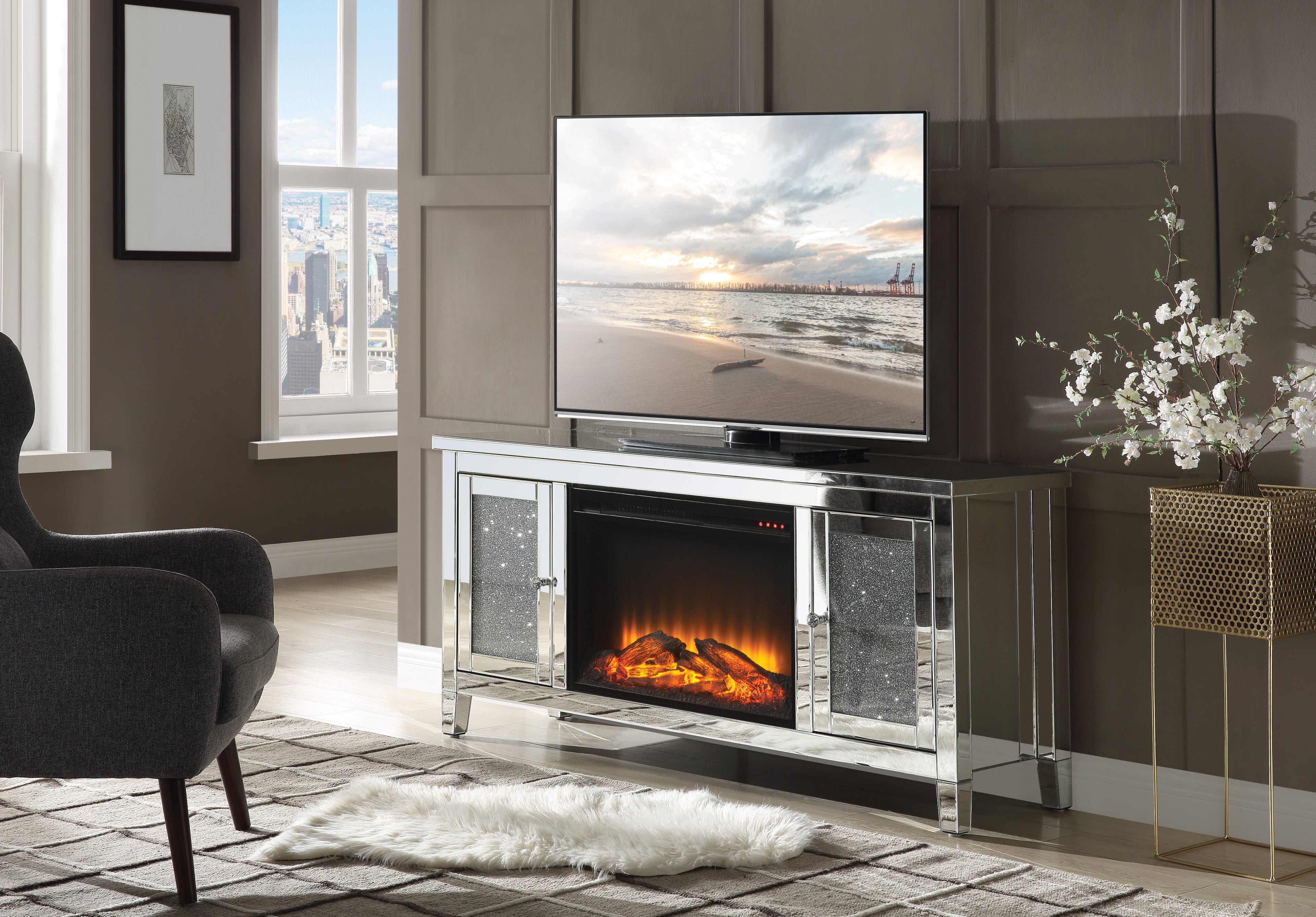 Noralie TV Stand with Electric Fireplace