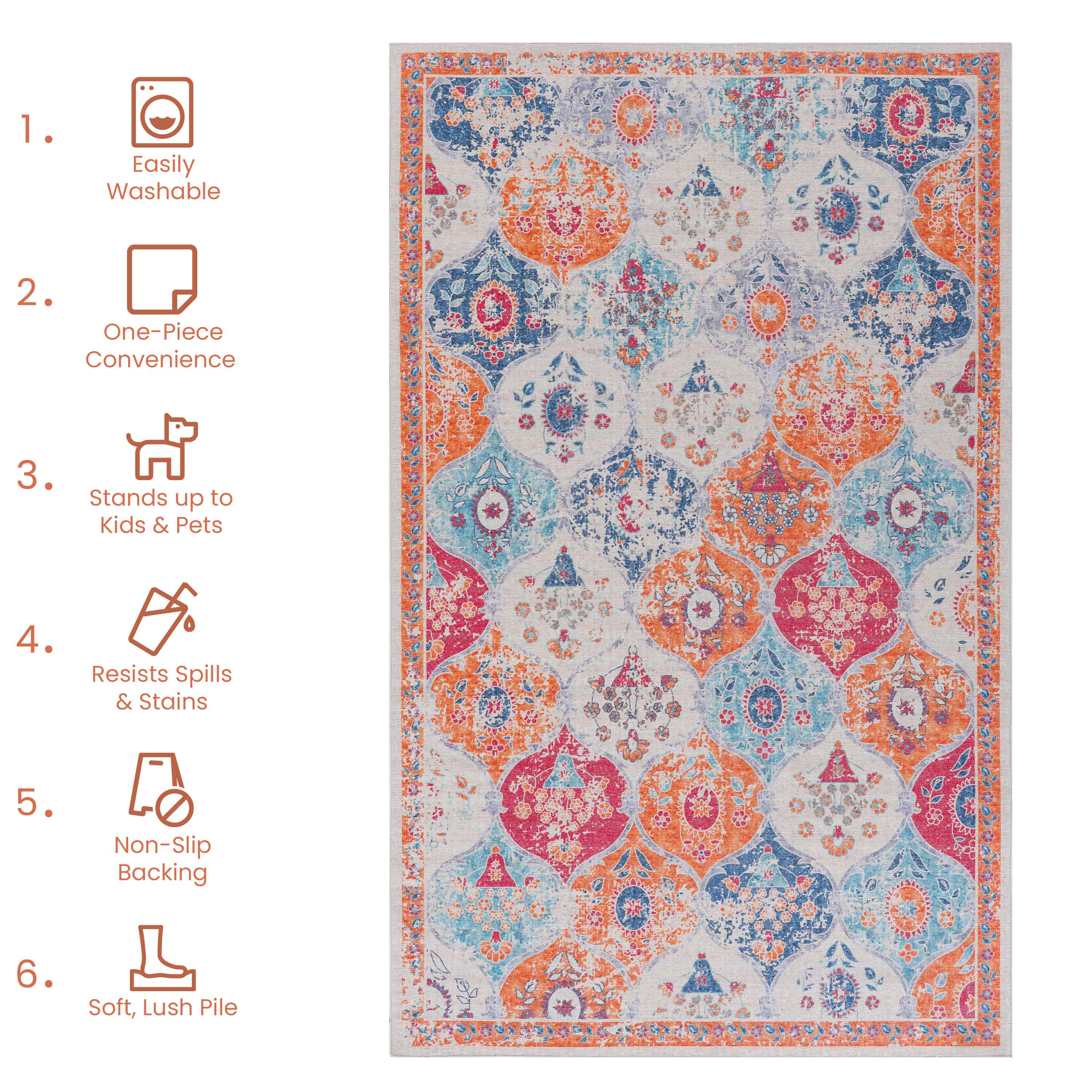 2x3 Machine Washable Area Rug