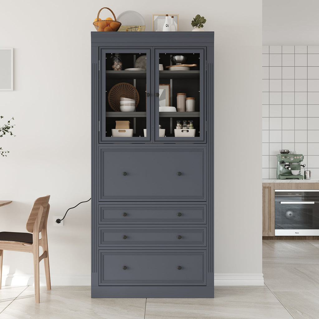 TOPMAX Freestanding Kitchen Pantry Storage Cabinet