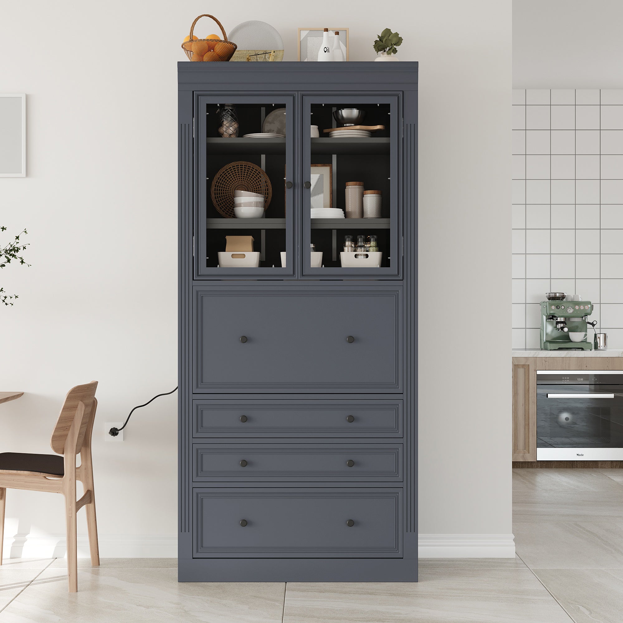 TOPMAX Freestanding Kitchen Pantry Storage Cabinet