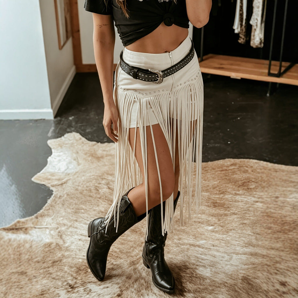 Womens Fashionable, Versatile Tassel High-waisted Shorts