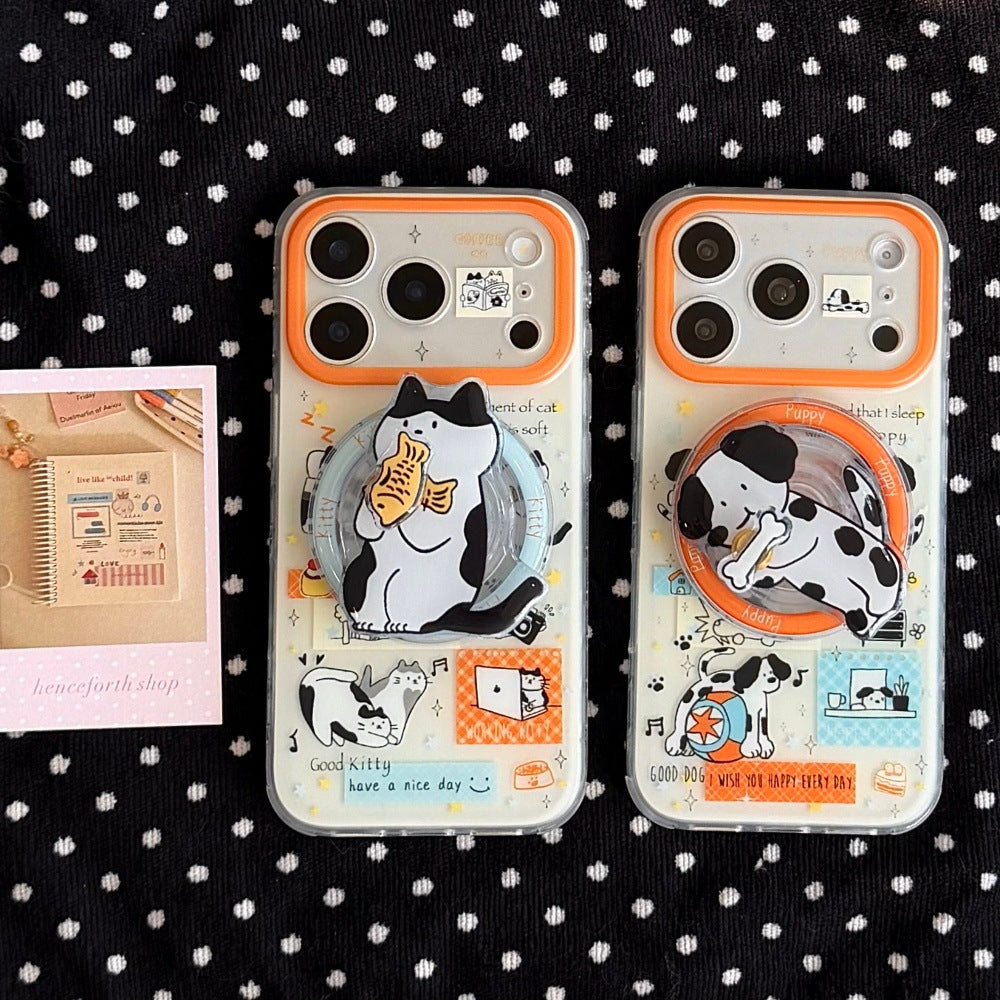 Cartoon Phone Case For Spotted Cats And Dogs Suitable For