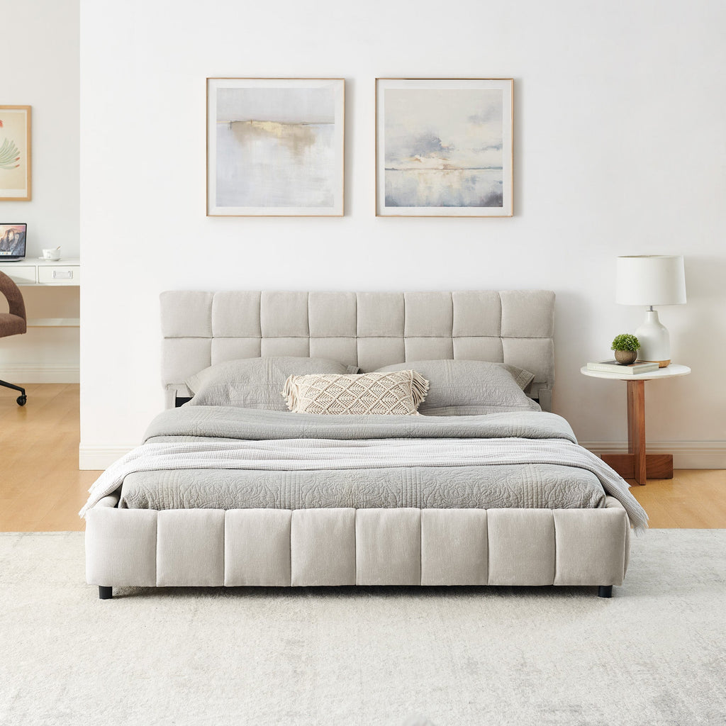 Queen Size Upholstered Bed with Storage