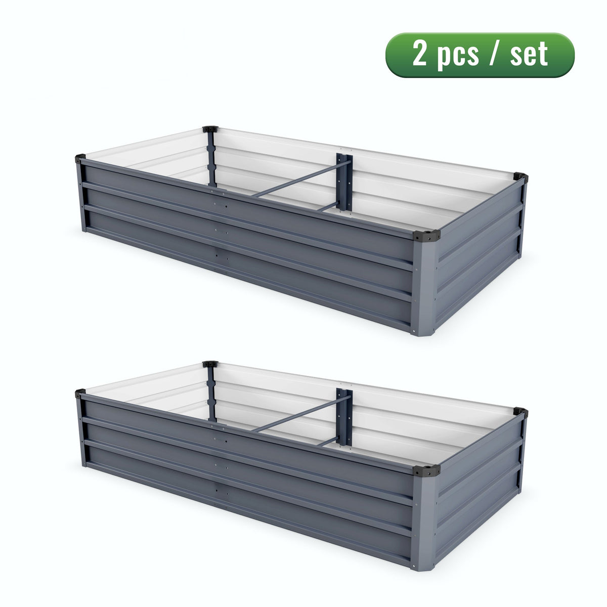6x3x1ft 2pcs Large Garden Bed Kit