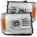 AlphaRex 07-13 GMC Sierra 1500 (No Clsc) LUXX-Series LED Proj HL Chrome w/Actv Lgt & Seq.Sig / DRL 880096 *Discontinued