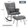 Rocking Chair with Lumbar Pillow and Ottoman