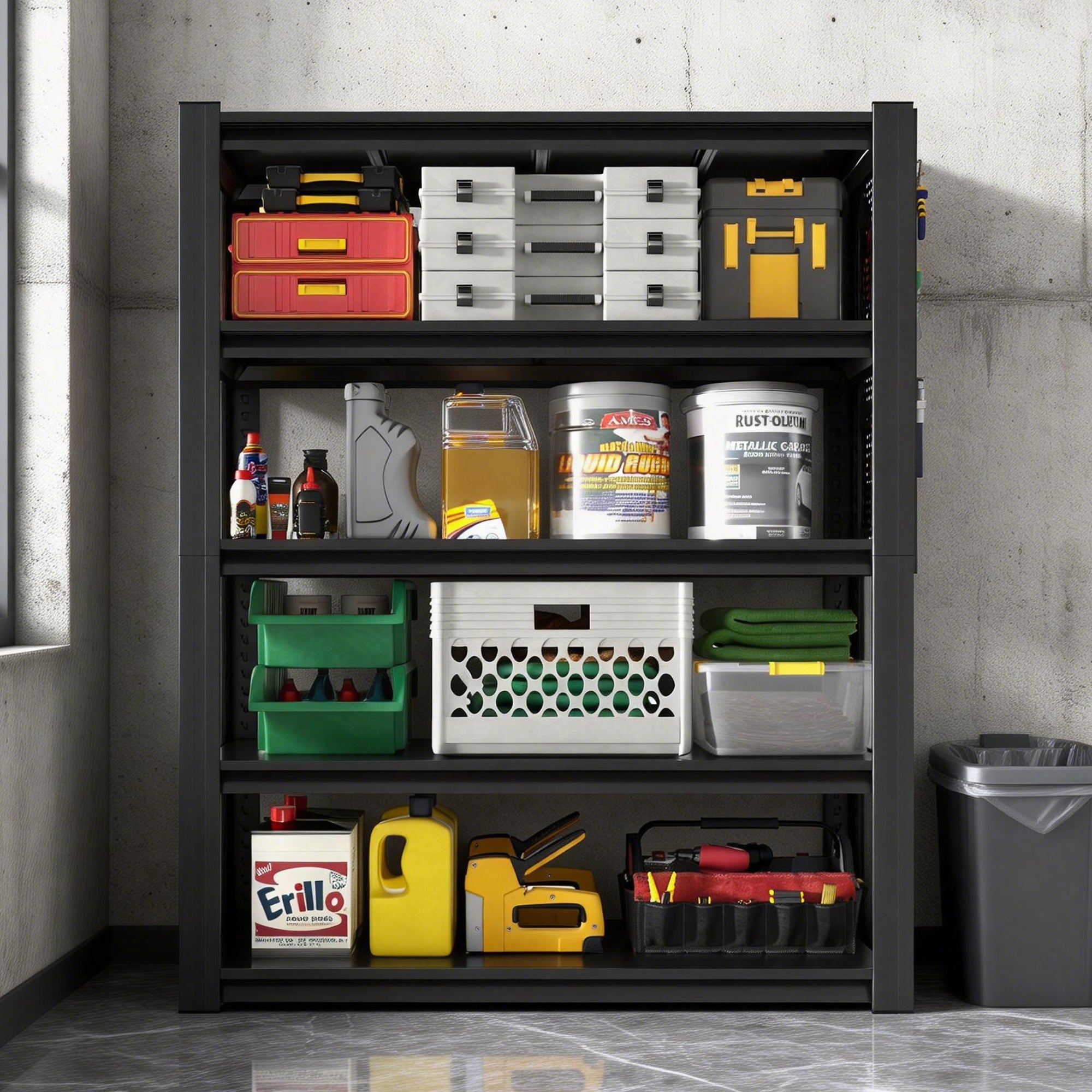 72" Heavy-Duty 5-Tier Adjustable Shelving Unit