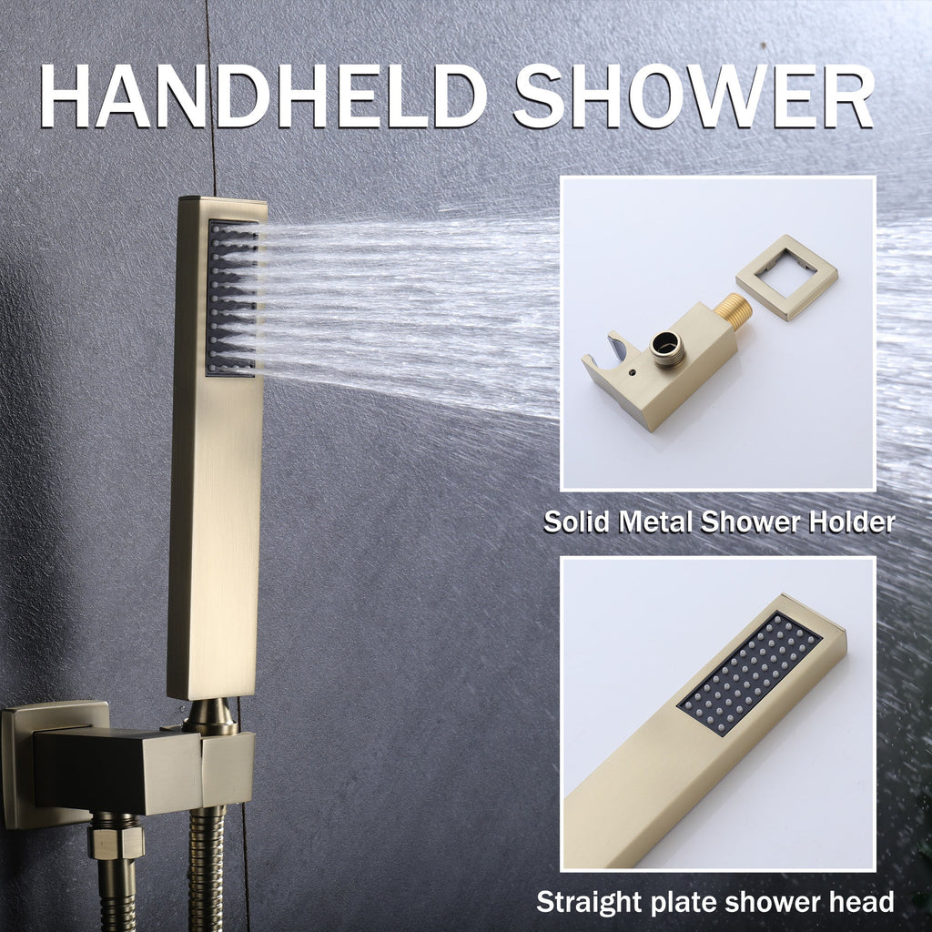 Shower Faucet Set with High Pressure 12 Inch Rainfall Head