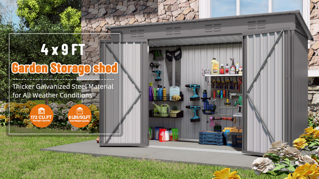 4 x 9 FT Outdoor Storage Shed
