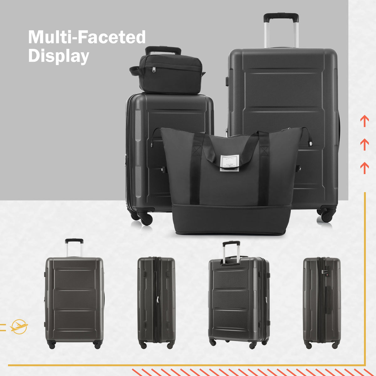 2 Piece Luggage Set with Expandable Spinner Wheels