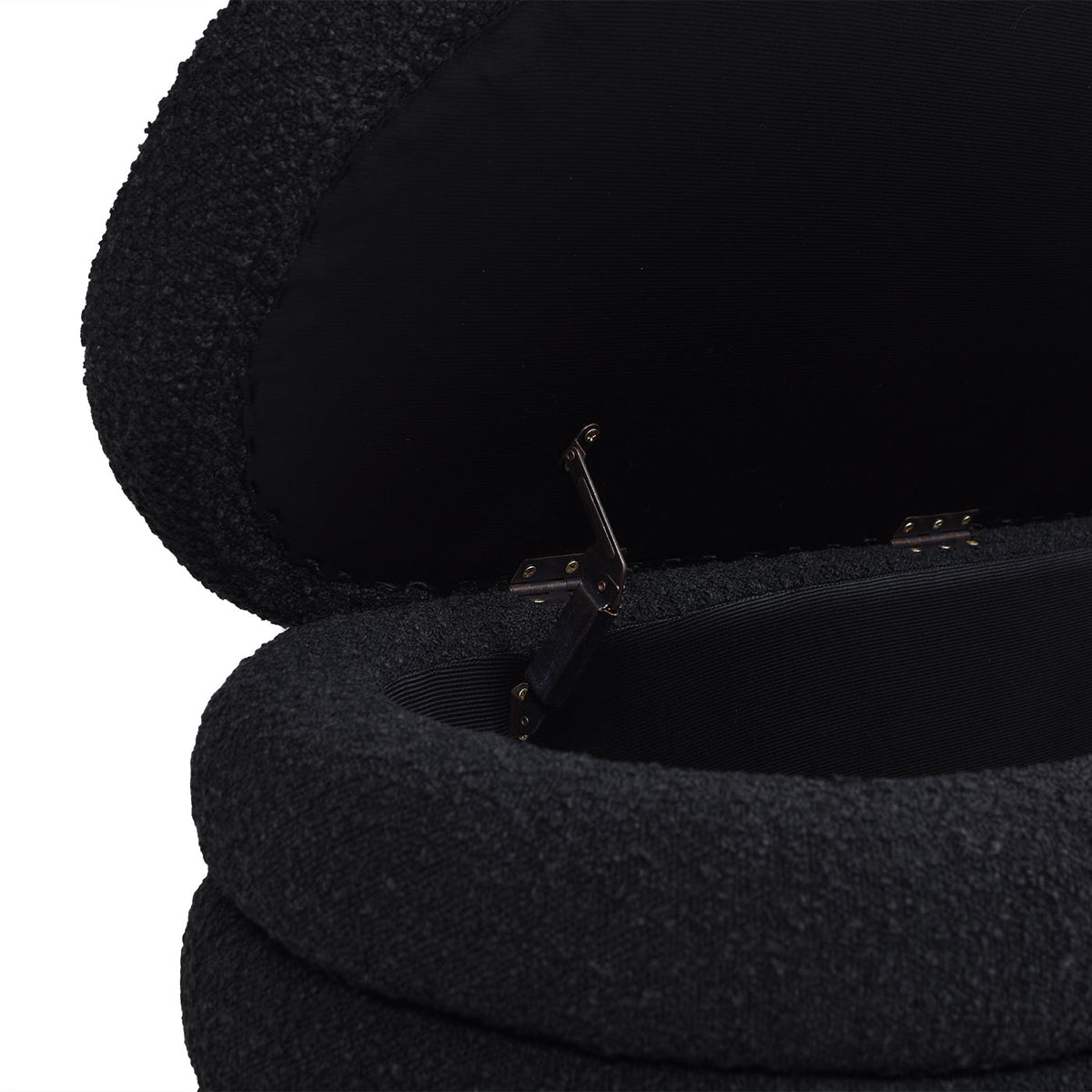 Fuji 49" Upholstered Oval Storage Bench, Ebony