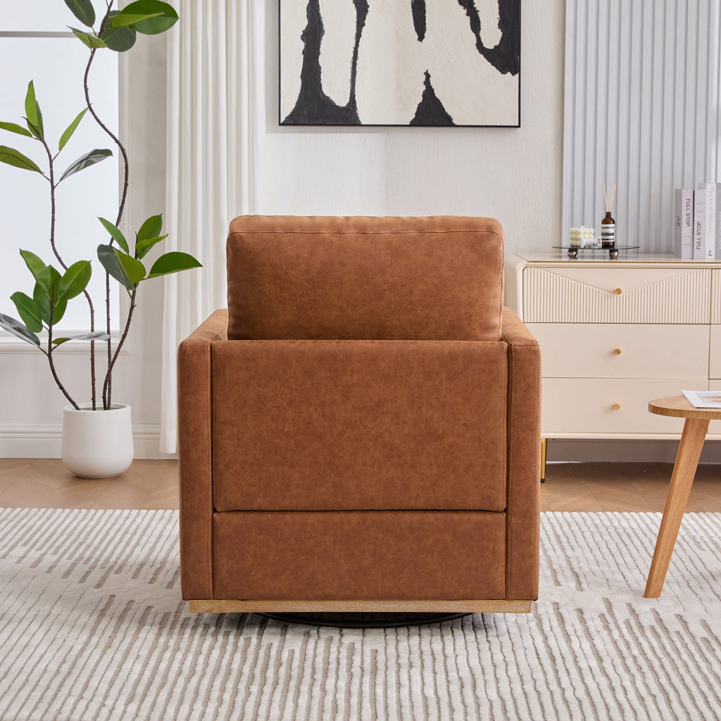 30.7"W Upholstered Square Swivel Accent Chair