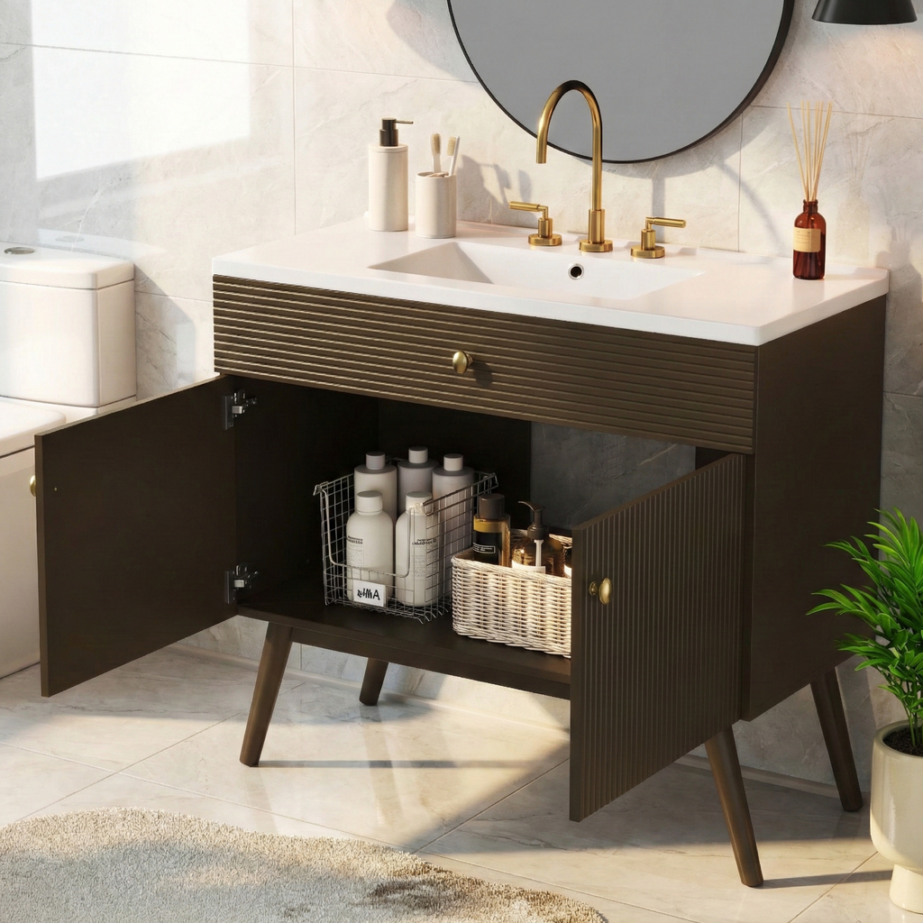 36" Luxury Striped Bathroom Vanity