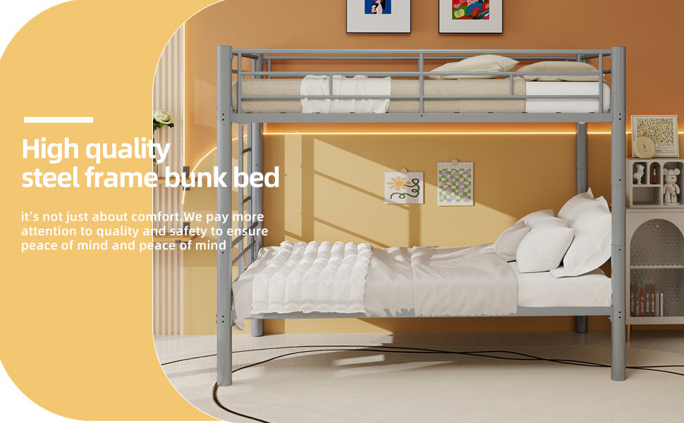 Convertible Twin Metal Bunk Bed Frame