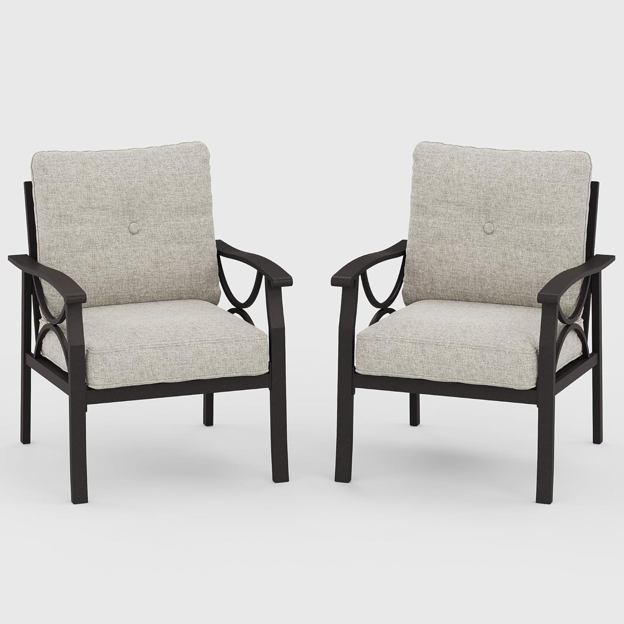 5-Piece Metal Patio Furniture Set, 5-Seat All-Weather Conversation Sofa