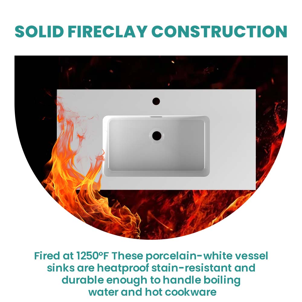 Integrated Solid Surface Basin - Glossy White