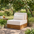 Oversized Outdoor Club Chair with Acacia Wood Frame