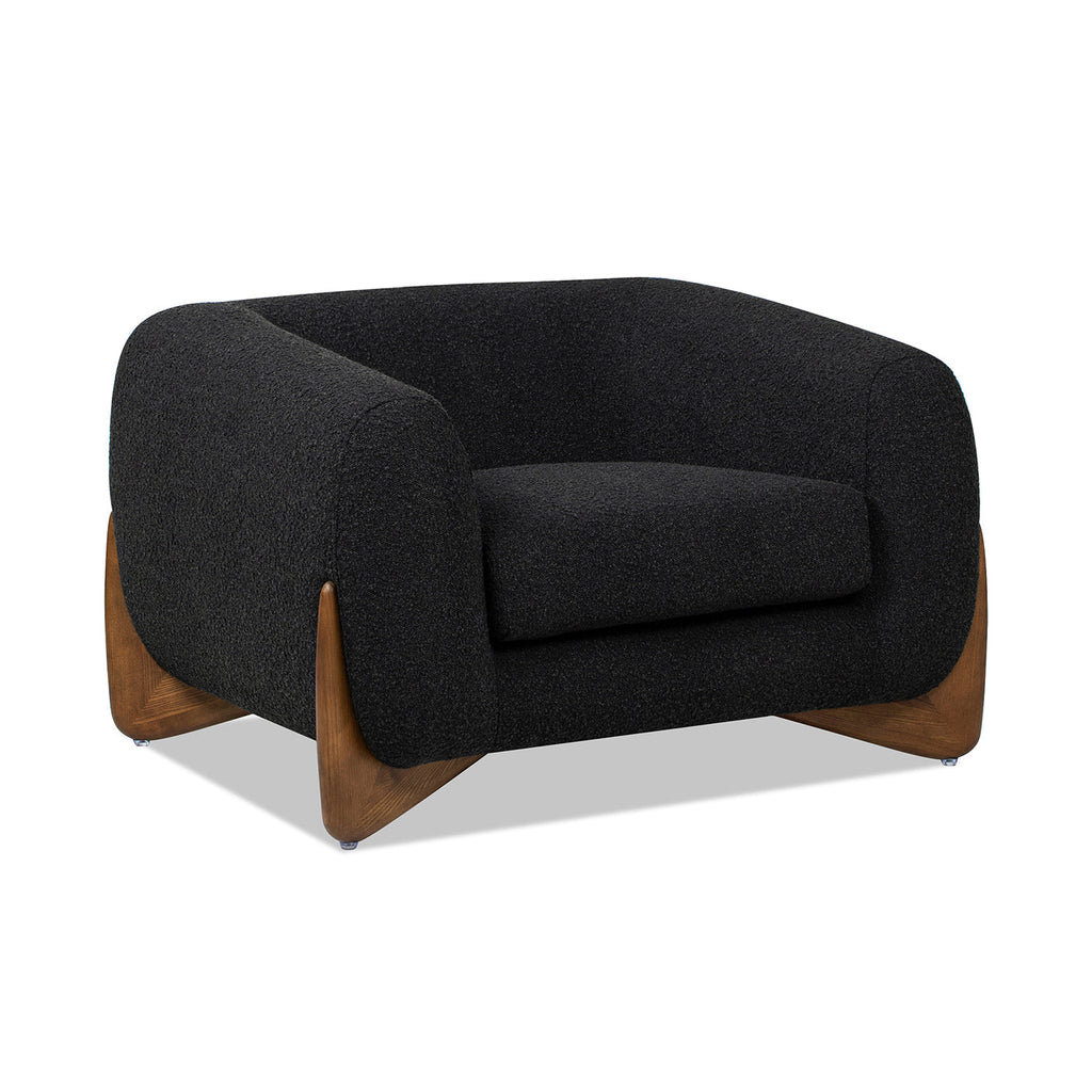 Alpine 44" Sherpa Arm Chair, Ebony