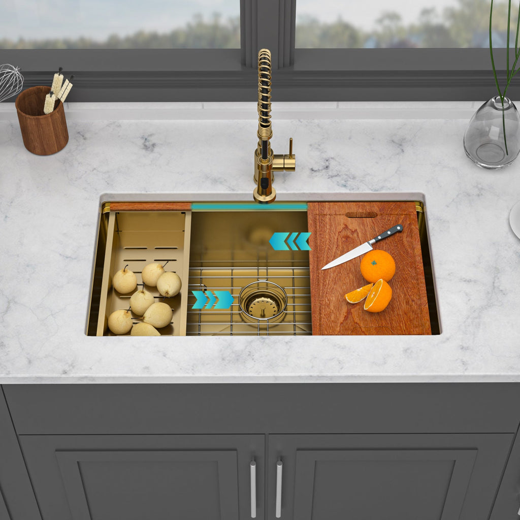 Premium Single Bowl Undermount Workstation Sink