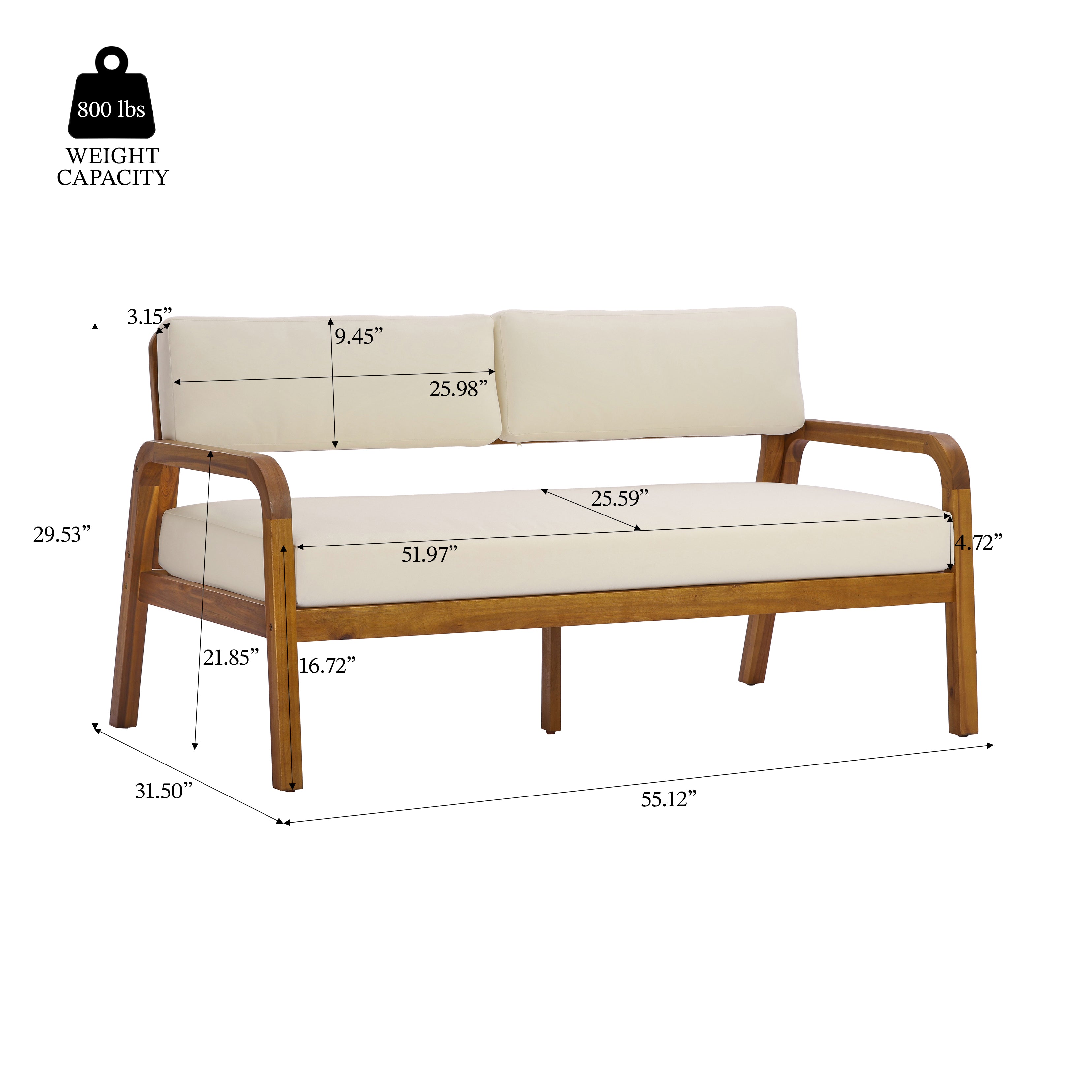 4-Piece Outdoor Sofa Set with Cushions Outdoor Loveseat & Coffee Table Set