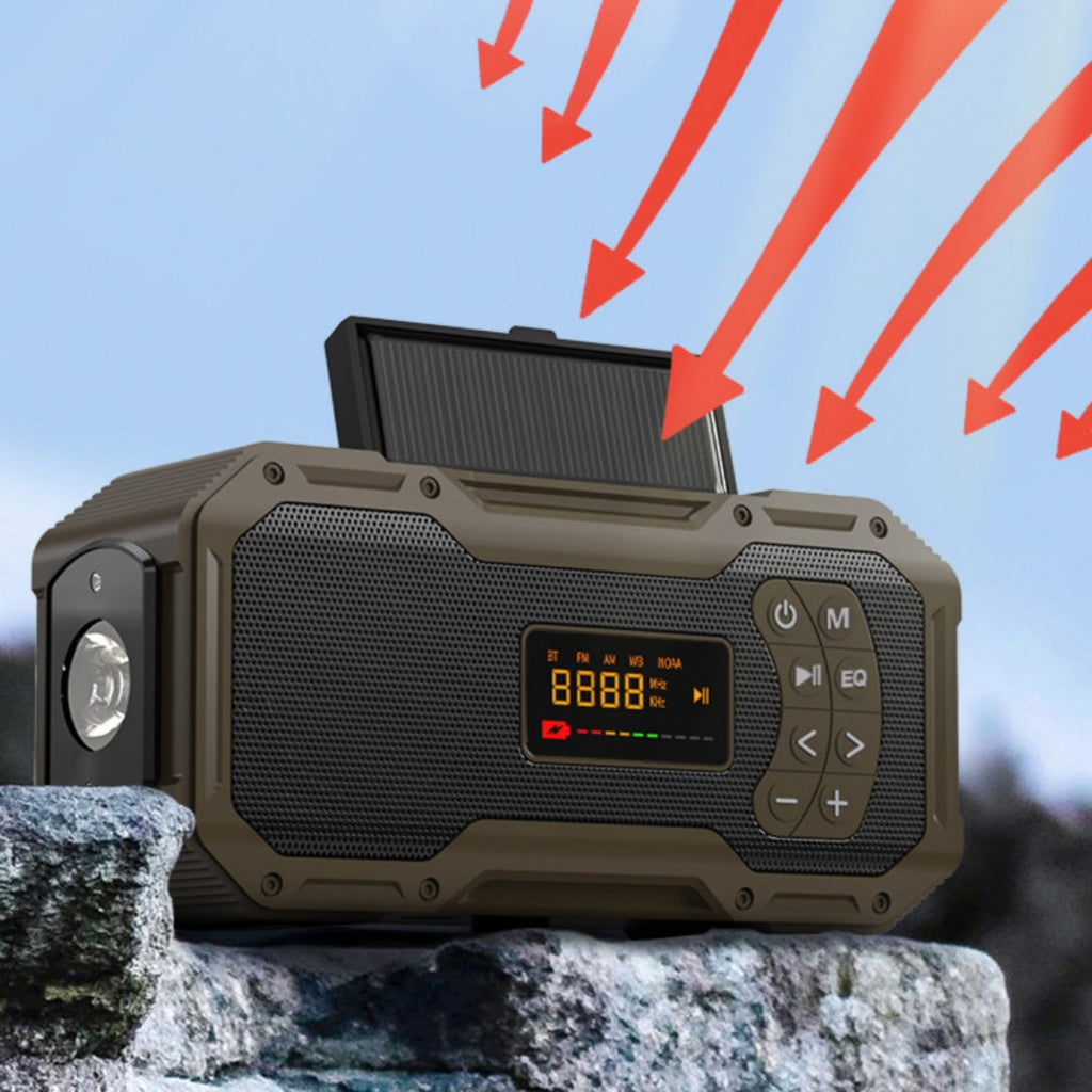 Multifunctional Solar-Powered Hand-Crank Charging Bluetooth Speaker Radio