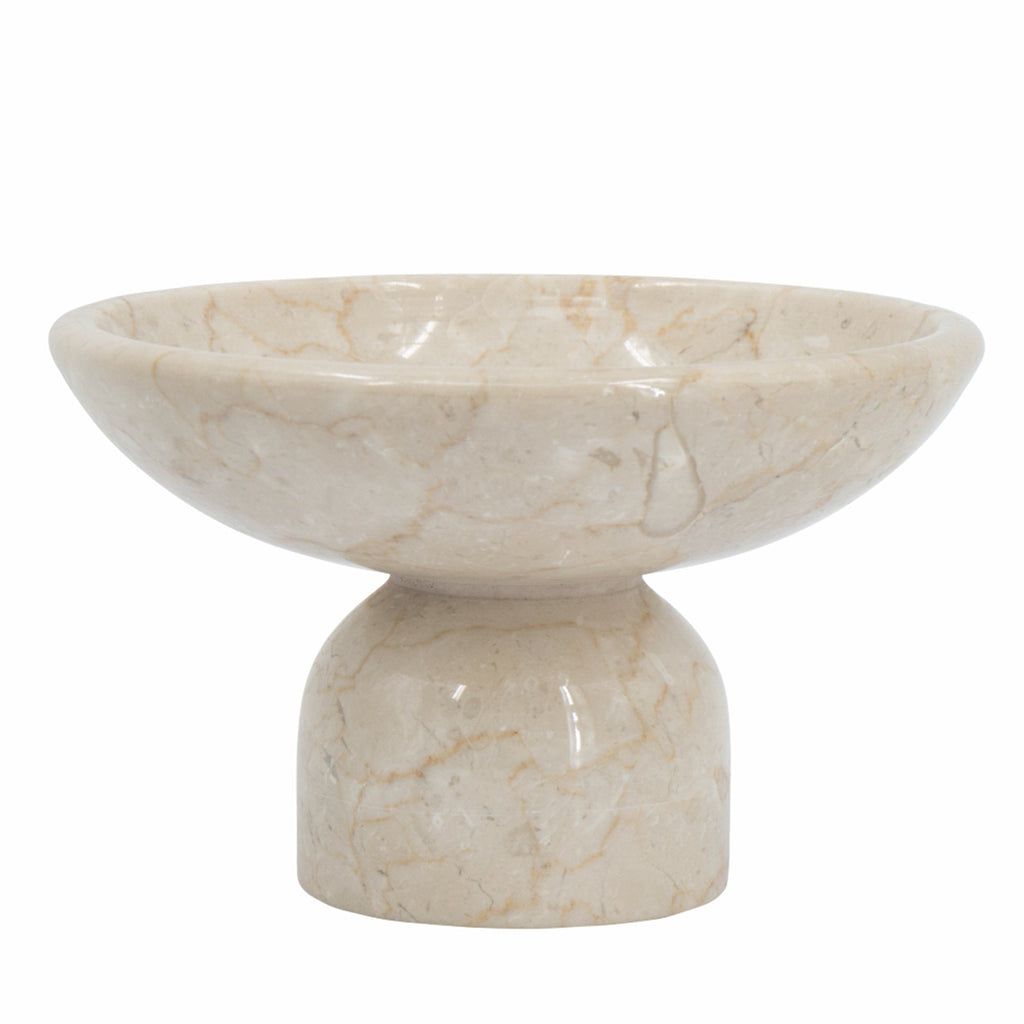 Round Marble Pedestal Fruit Bowl