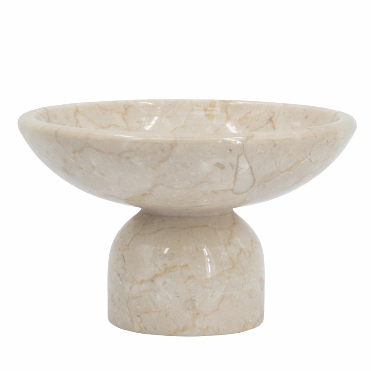 Round Marble Pedestal Fruit Bowl