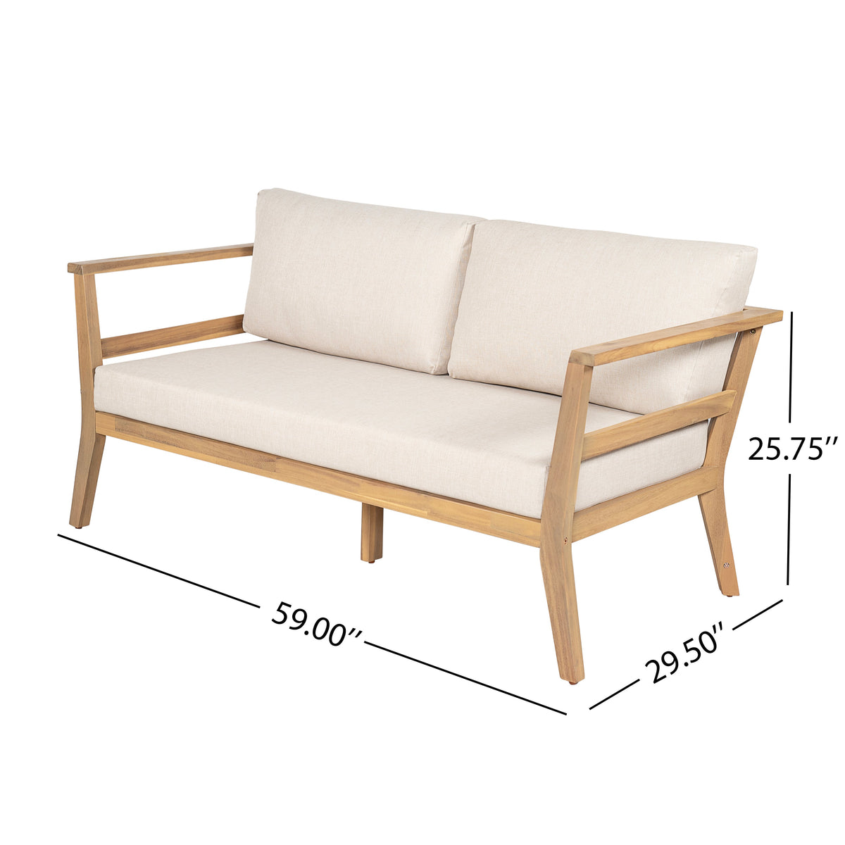 Acacia Outdoor Loveseat & Coffee Table Set for Patio